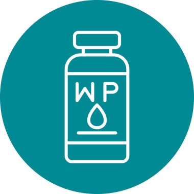 Şişenin ve yağ damlası simgesinin vektör çizimi