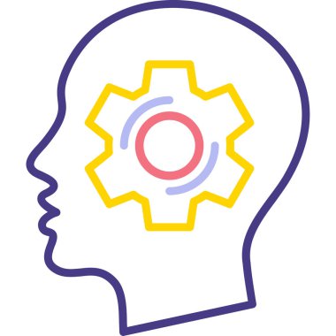 Beyin. Web simgesi basit illüstrasyon