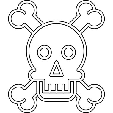 Kemik çizgisi vektör illüstrasyonlu cadılar bayramı kafatası