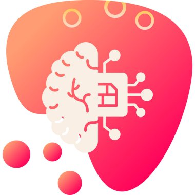 Yapay zeka beyin vektör çizim