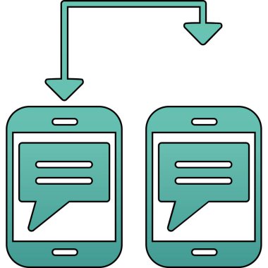 Mobil sohbet simgesi vektör illüstrasyonu