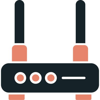 Kablosuz ağ yönlendirici simgesi. Web için kablosuz yönlendirici vektör simgelerinin basit çizimi