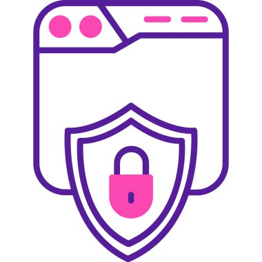 İnternet güvenlik kilidi simgesi - taslak biçimi