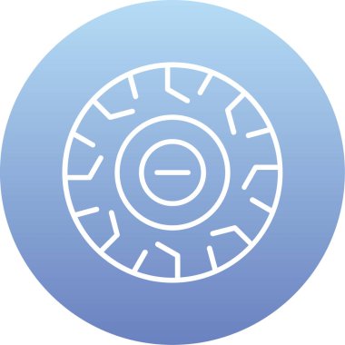 Mavi yuvarlak düğme simgesinin vektör çizimi. beyaz arkaplan