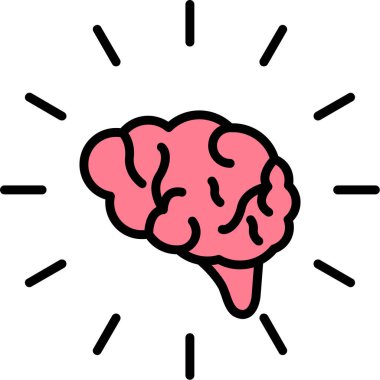 Beyin fikri zihin simgesi ana hat biçiminde