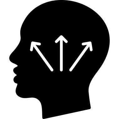 İnsan beyin vektör piktogramı. Stil düz grafik sembolüdür. siyah renk.