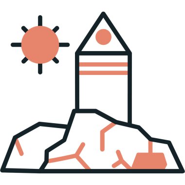 roket simgesi, vektör illüstrasyonu