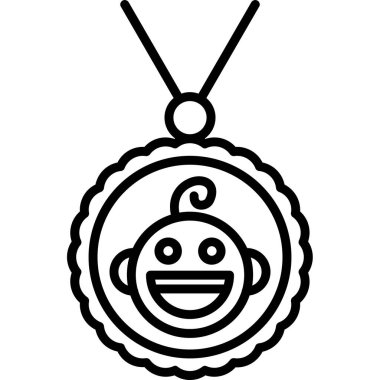 Bebek oyuncağı ikon ana hatları vektörü. Oyuncak bebek. oyuncak