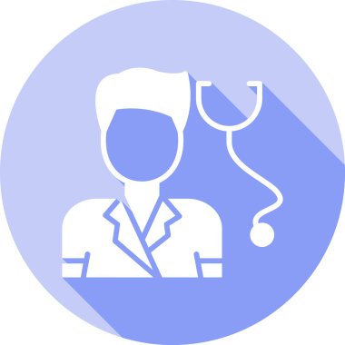 Doktor. Web simgesi basit illüstrasyon