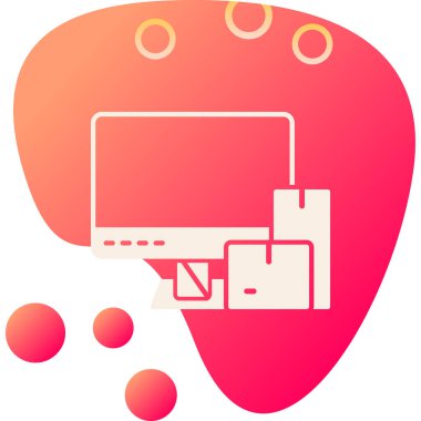 Bilgisayar. Web simgesi basit illüstrasyon