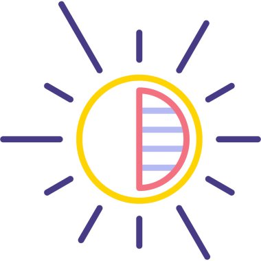 Güneş. Web simgesi basit illüstrasyon