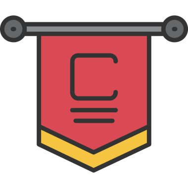 bayrak rozet vektörü simgesi