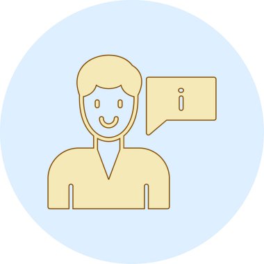 Konuşma balonu vektör illüstrasyonu olan adam