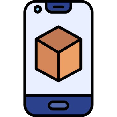 akıllı telefon teslimat paketi, vektör illüstrasyonu