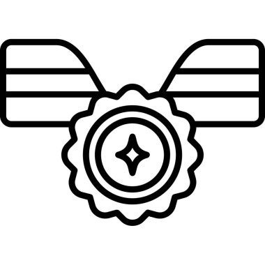 Madalya ikonu ana hat vektörü. Spor madalyası. Kazanan