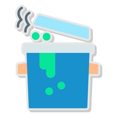 Kese kağıdının şirin bir karikatür simgesinin vektör çizimi