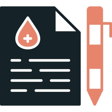 Kan testi ikonu. Web tasarımı için kan testi sembollerinin basit bir gösterimi