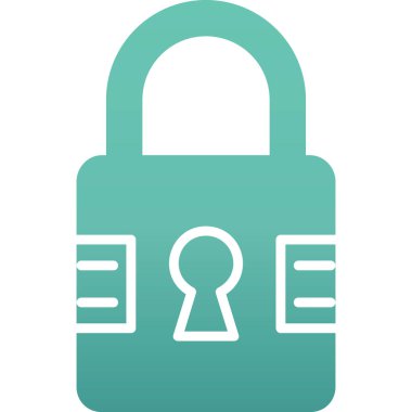 Asma kilit simgesi. Düz dizayn. vektör illüstrasyonu.