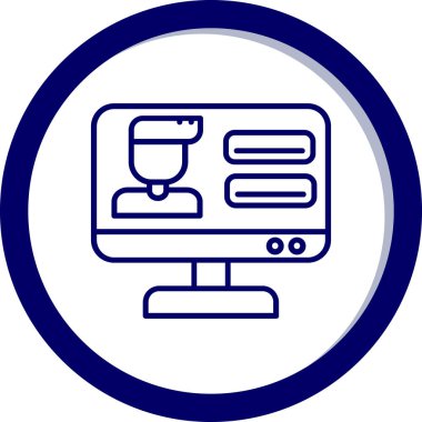 Web simgesi, monitörün vektör illüstrasyonu