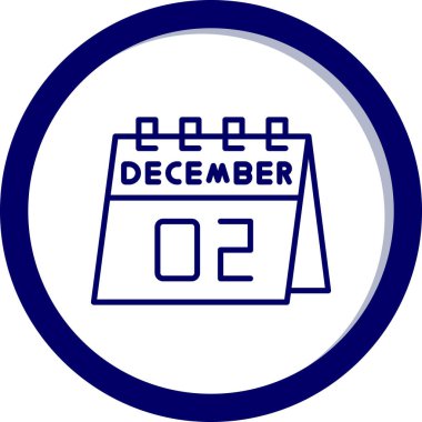 2 Aralık ve takvim tek bir gün takviminde