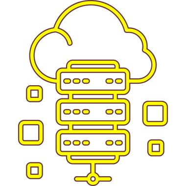 bulut hesaplama vektörü simgesi