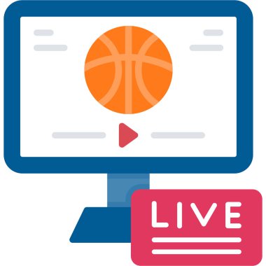 Canlı akış düz vektör simgesi