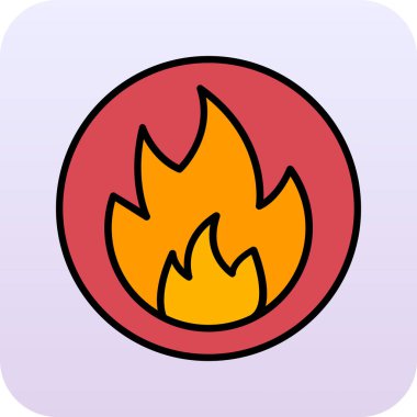 Ateş vektörü simgesini ateşle