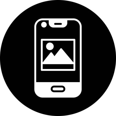 Cep telefonu simgesi, vektör illüstrasyonu