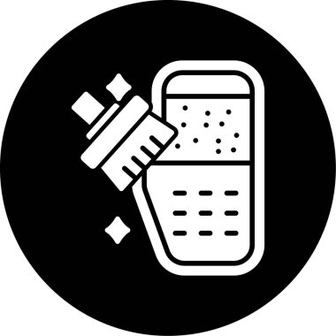 Kan ikonlu test tüpü. Web için test vektör simgeleriyle test tüpünün basit illüstrasyonu