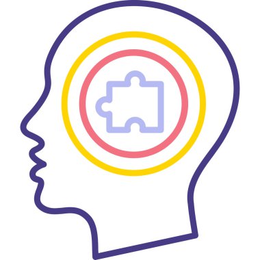 İnsan beyni ikon vektör illüstrasyonu