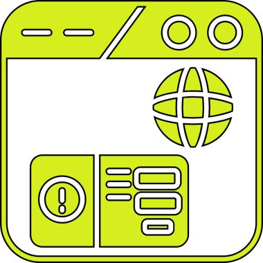 Bir bilgisayar monitörünün çizgi film simgesinin vektör çizimi