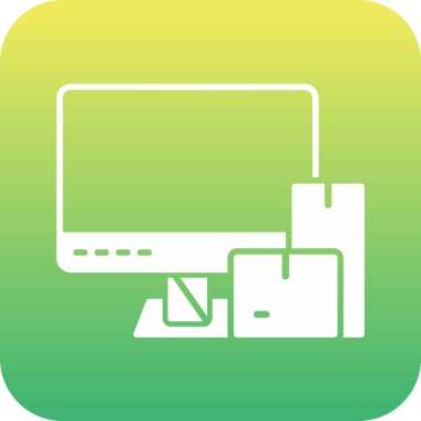 Eşsiz bilgisayar monitörü vektör simgesi