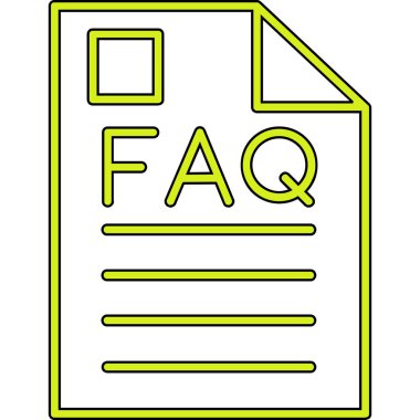 Faq vektör ince çizgi simgesi
