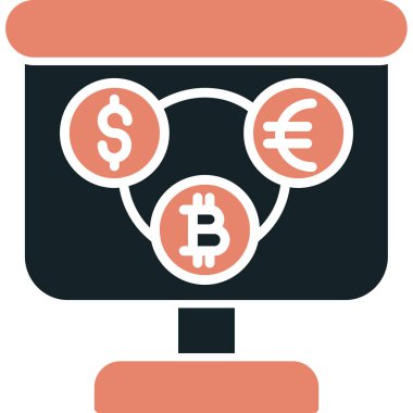 bitcoin. Web simgesi basit illüstrasyon