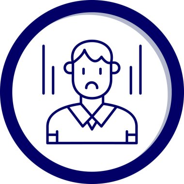 Üzgün yüz vektör simgesi olan adam