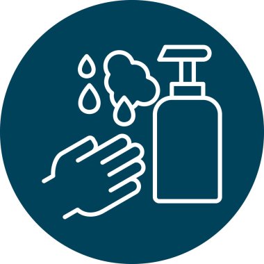 Sabun ikonu vektör illüstrasyonuyla el