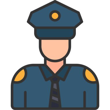  Güvenlik görevlisi vektör simgesi. Basit tasarım