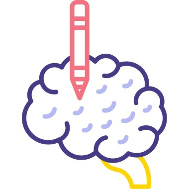 Kalem ikonlu bulut. kalem illüstrasyonuName