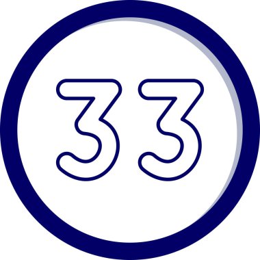 Düz stilde 35 yıllık 3 numaralı simge