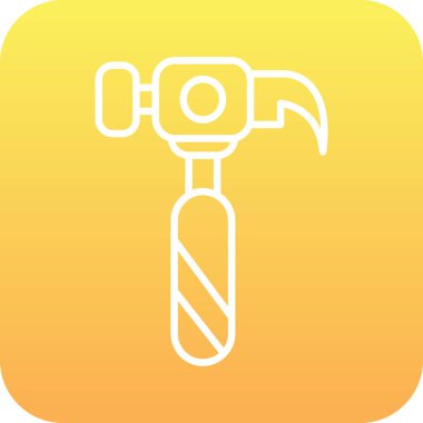 Beyaz arkaplanda çekiç simgesi izole edildi