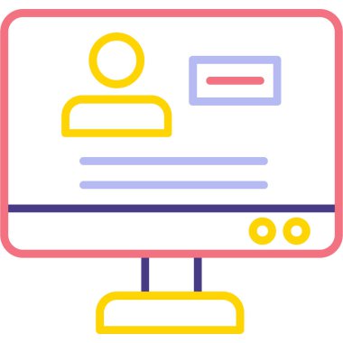 Ağ simgesi. Çevrimiçi eğitim simgelerinin basit illüstrasyonu