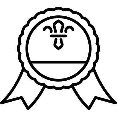 Madalya vektörü ince çizgi simgesi