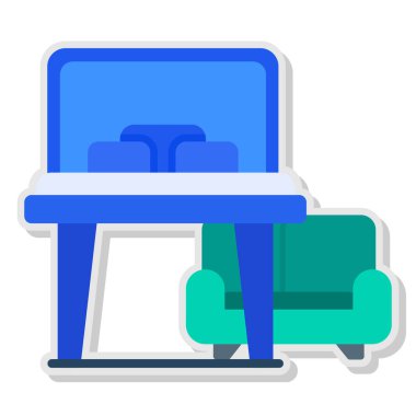 mobilya modern simgesi, vektör illüstrasyonu