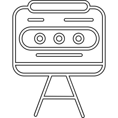 retro style retro radio çizgi film vektör illüstrasyon grafik tasarımı