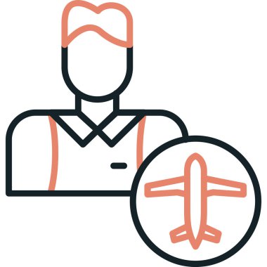 Havaalanı. Web simgesi basit illüstrasyon