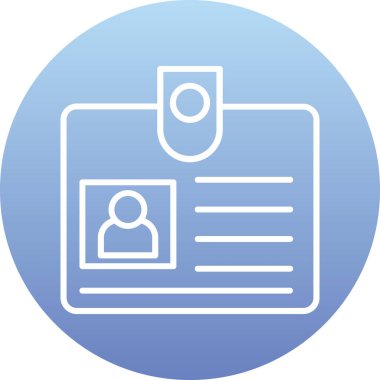 Kimlik kartı simgesi, vektör illüstrasyonu