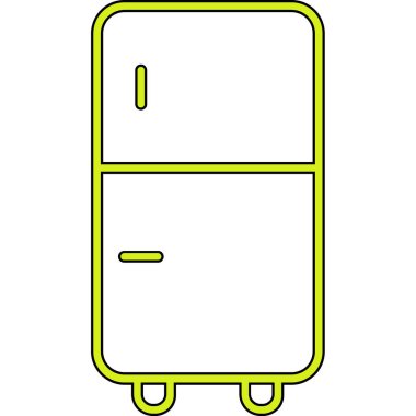 Yeşil bir buzdolabının vektör çizimi