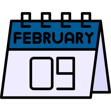 Şubat 18 düz simge tasarımı vektör illüstrasyonu