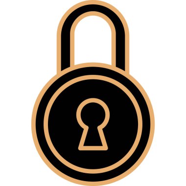 Kilit simgesi. Düz tasarım stili.