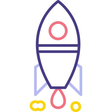 Roket. Web simgesi basit illüstrasyon